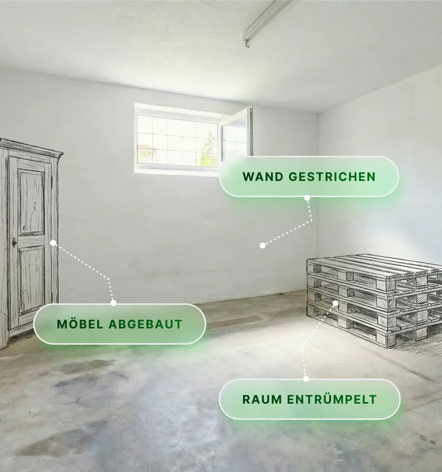 Streich- und Renovierungsarbeiten nach der Entrümpelung durch RÜRA Rümpel Rauschmann